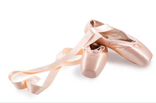 Pink ballet shoes and ribbons